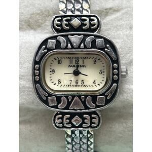 Narmi Silver Tone Women’s Cuff Watch
